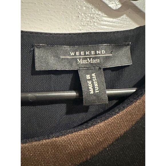 Max Mara Weekend Knitted Dark Brown and Black Tiger Print Dress LG - Picture 5 of 7